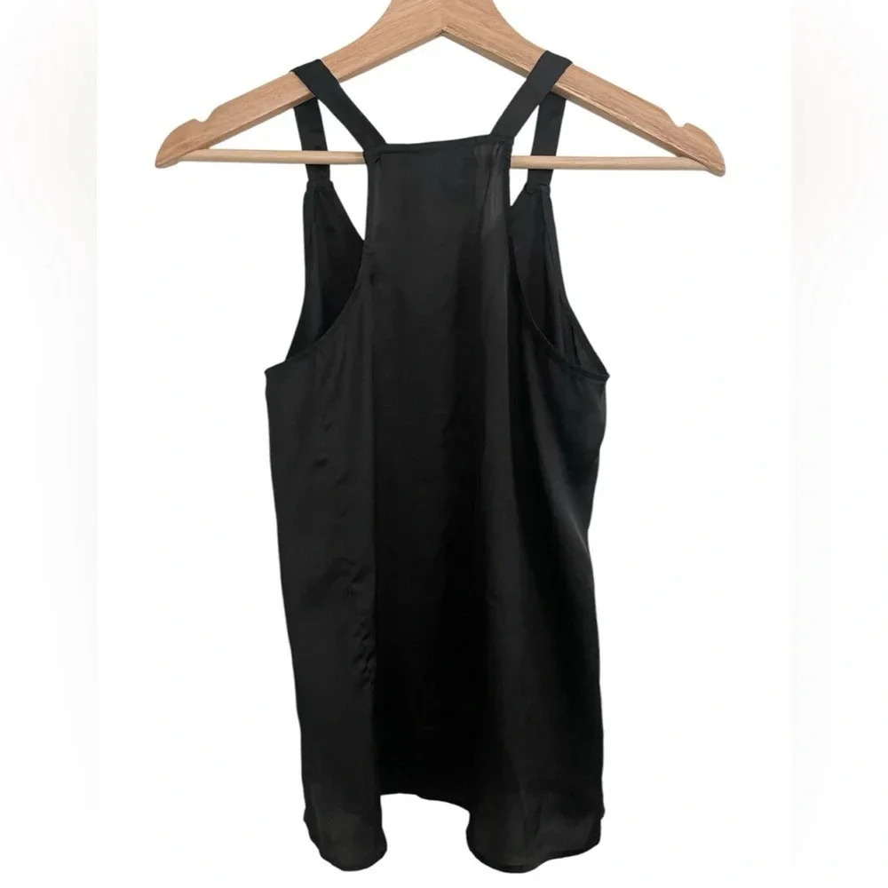Maeve Anthropologie Black Satin Button Front Cami Top - Picture 5 of 8